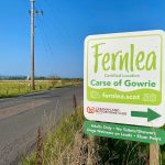 closeup roadside sign at fernlea carse of gowrie